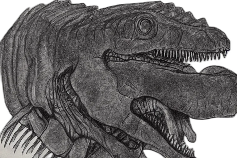 dragon, creature, animal, pencil sketch, concept art, photorealistic, tyrannosaurus, rex transparent PNG cut-out