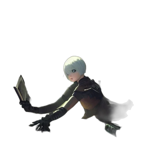 robot, staff, weapon, creature, concept art, 3d render, pixel art, anime transparent PNG cut-out