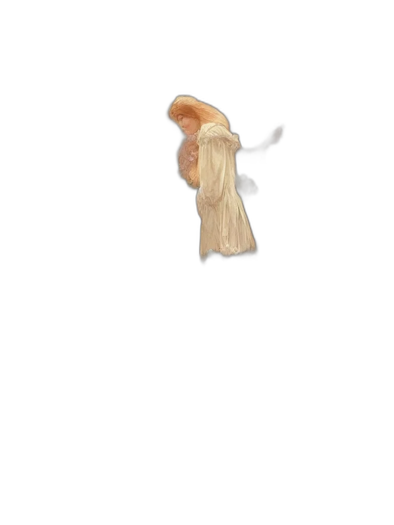 hair, hat, dress, staff transparent PNG cut-out