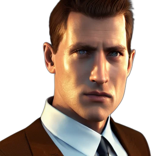 face, jacket, staff, weapon, 3d render, photorealistic, concept art, cartoon transparent PNG cut-out