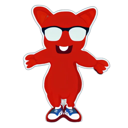 animal, creature, mask, 3d render, cartoon, concept art, red, picture transparent PNG cut-out