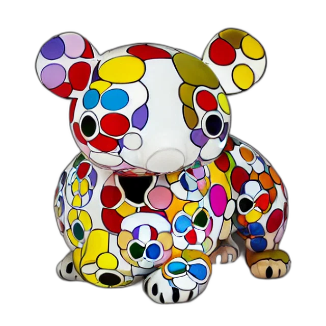jewelry, 3d render, toy, dog, art, takashi, murakami, must transparent PNG cut-out