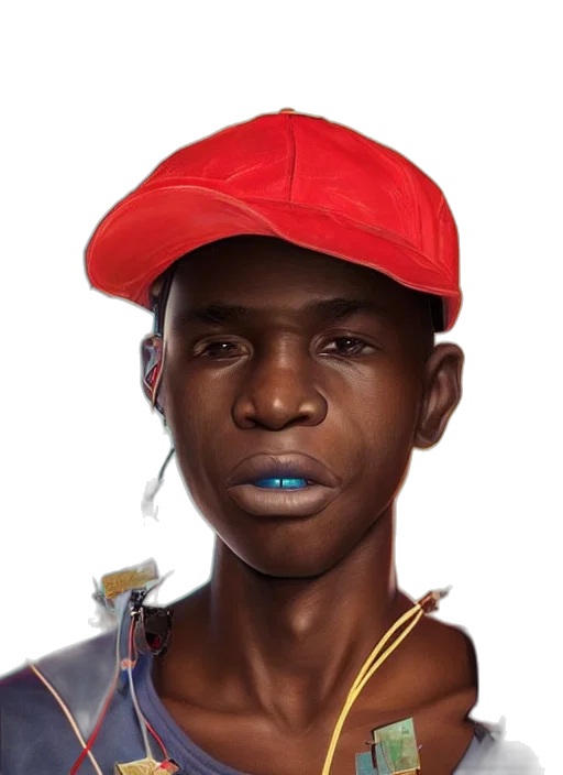 face, hat, mask, animal, concept art, photorealistic, fantasy art, 3d render transparent PNG cut-out