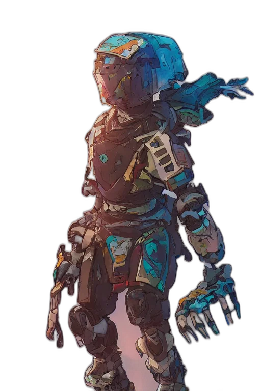 robot, weapon, staff, jacket transparent PNG cut-out