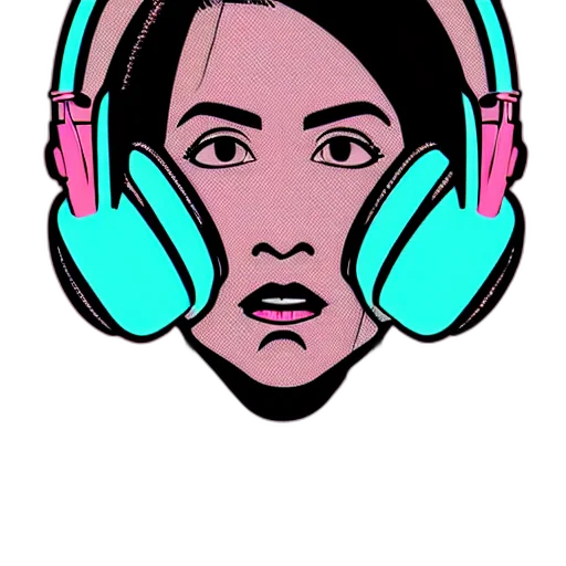 face, mask, cartoon, vaporwave transparent PNG cut-out