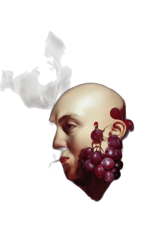 face, mask, crown, concept art, photorealistic, fantasy art, oil painting, fog transparent PNG cut-out