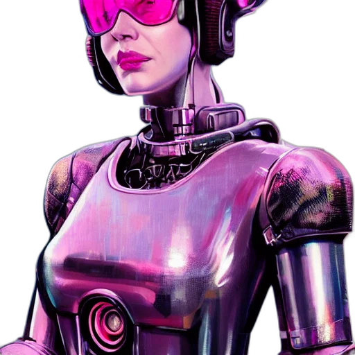 robot, cyberpunk, comic book art, concept art transparent PNG cut-out