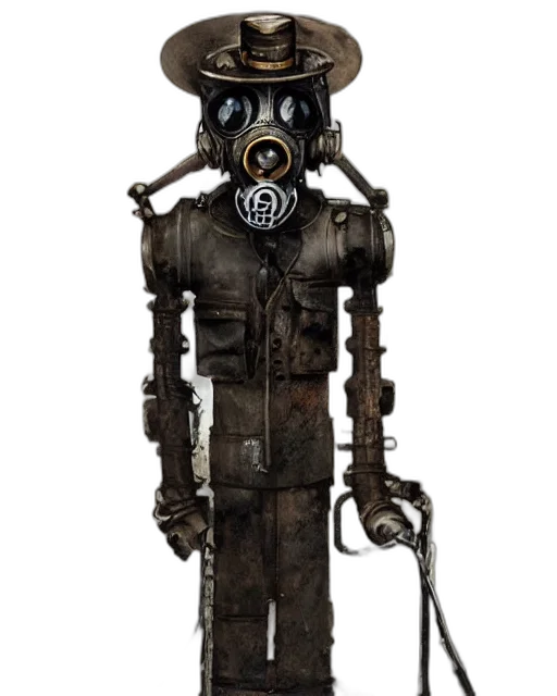 robot, mask, staff, creature transparent PNG cut-out