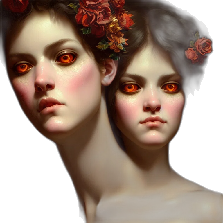face, crown, mask, fantasy art, photorealistic, concept art, oil painting, red transparent PNG cut-out
