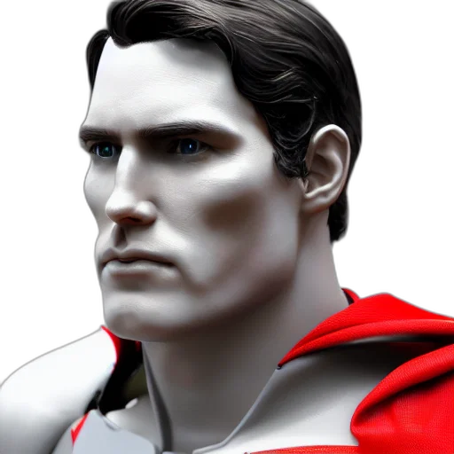 face, 3d render, photorealistic, comic book art, concept art, portrait, superman, robot transparent PNG cut-out