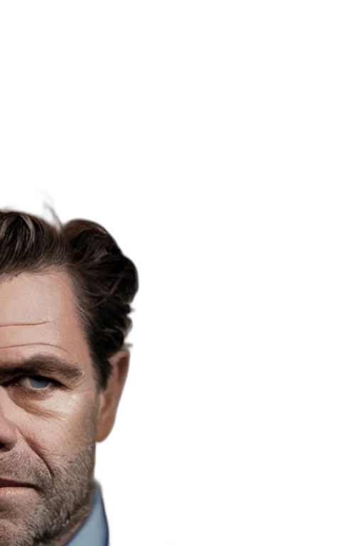 face, hair, crown, mask, photorealistic, 3d render, lachlan, murdoch transparent PNG cut-out