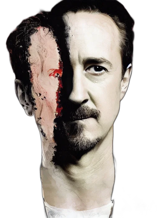 face, mask, bottle, hair, photorealistic, comic book art, concept art, cartoon transparent PNG cut-out