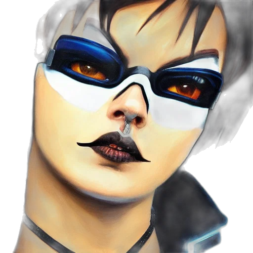 face, mask, robot, cyberpunk, concept art, comic book art, photorealistic, blue transparent PNG cut-out