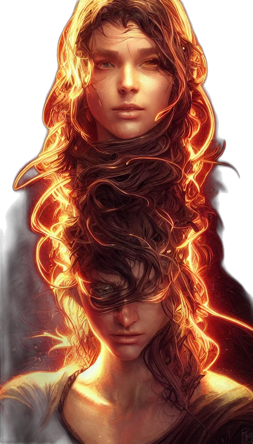 hair, crown, comic book art, fantasy art transparent PNG cut-out