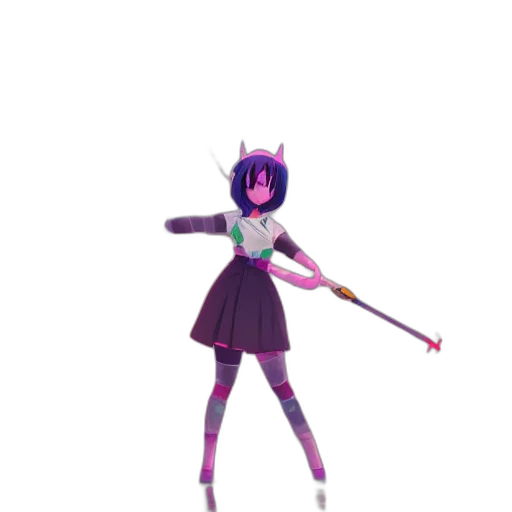 staff, weapon, sword, robot, pixel art, 3d render, concept art, anime transparent PNG cut-out