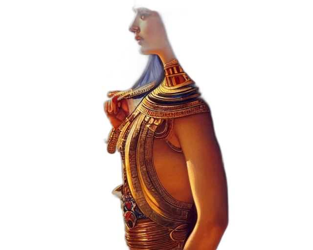 dress, jewelry, mask, robot, 3d render, concept art, fantasy art, photorealistic transparent PNG cut-out