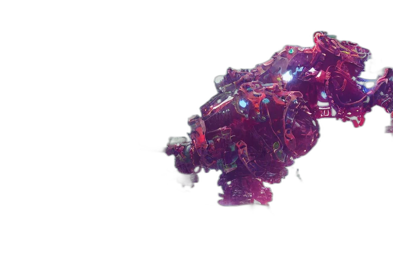 robot, crown, dragon, weapon, 3d render, concept art, photorealistic, vaporwave transparent PNG cut-out