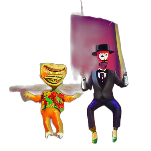 furniture, hat, robot, mask, concept art, 3d render, pixel art, cartoon transparent PNG cut-out