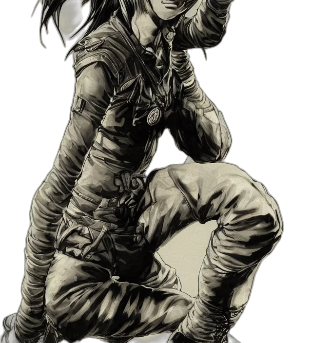 weapon, jacket, mask, face, comic book art, concept art, cyberpunk, fantasy art transparent PNG cut-out