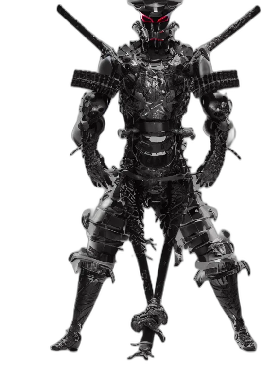 robot, creature, staff, weapon transparent PNG cut-out