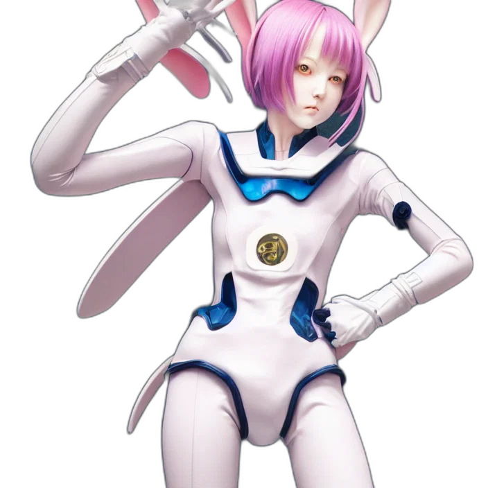 robot, staff, weapon, concept art, 3d render, cyberpunk, anime, outer space transparent PNG cut-out