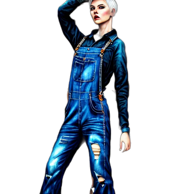 jacket, concept art, comic book art, cartoon, pixel art, blue, full, body transparent PNG cut-out