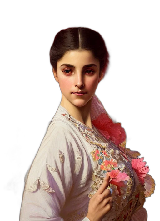 dress, face, jewelry, staff, photorealistic, oil painting, fantasy art, concept art transparent PNG cut-out