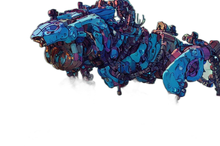 robot, dragon, weapon, creature, concept art, 3d render, pixel art, fantasy art transparent PNG cut-out