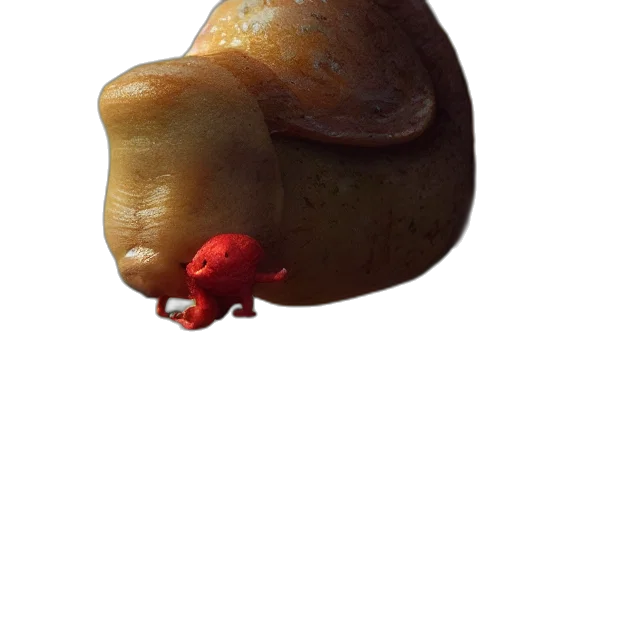 creature, animal, food, mask, 3d render, concept art, photorealistic, fantasy art transparent PNG cut-out