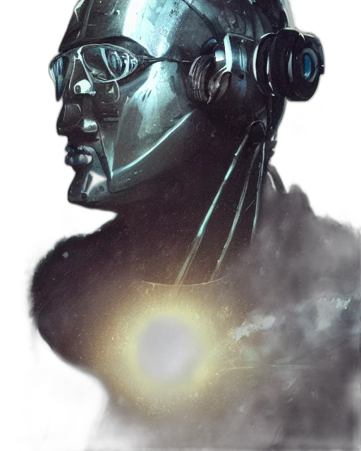 robot, mask, face, cyberpunk, concept art, comic book art, fantasy art, outer space transparent PNG cut-out