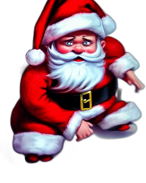 photorealistic, 3d render, small, santa transparent PNG cut-out