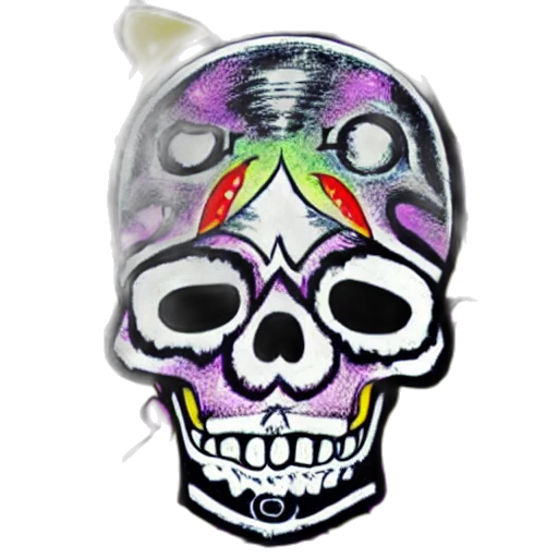 mask, jewelry, hat, colorful, illustration, skull, kezie, demessance transparent PNG cut-out