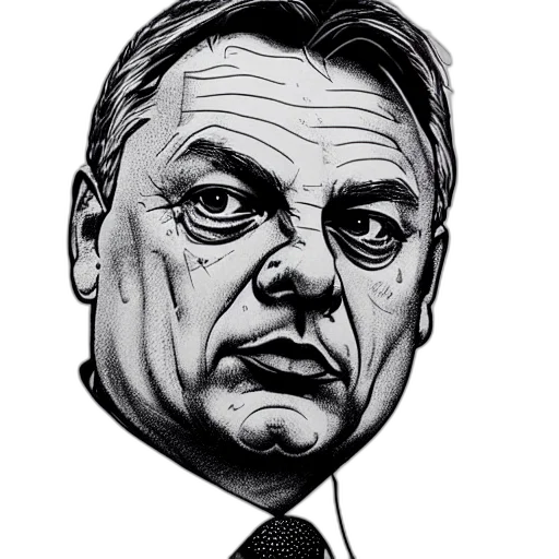 face, cartoon, comic book art, photorealistic, viktor, orban, hayashida, high transparent PNG cut-out