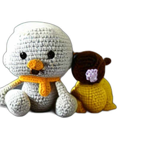 3d render, pixel art, cute, crocheted transparent PNG cut-out