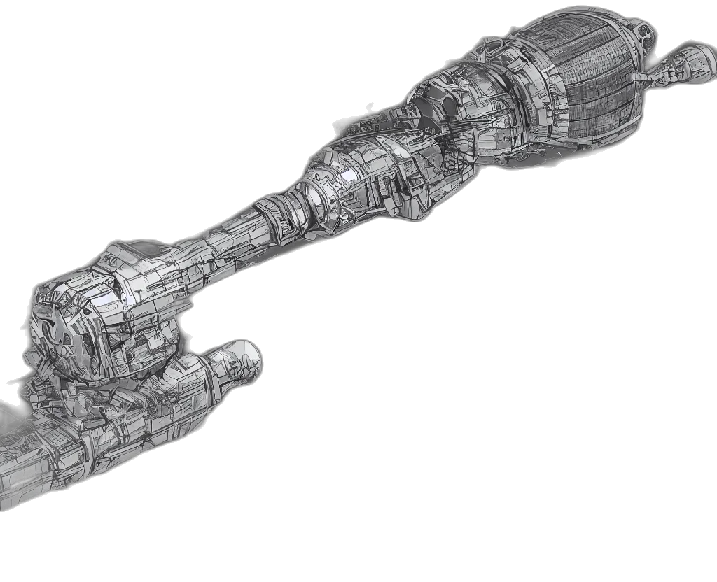weapon, sword, staff, robot transparent PNG cut-out