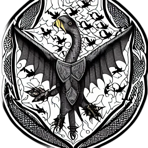 dragon, sword, staff, fantasy art transparent PNG cut-out