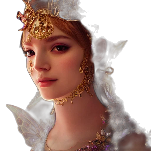 crown, jewelry, face, mask, fantasy art, photorealistic, concept art, 3d render transparent PNG cut-out