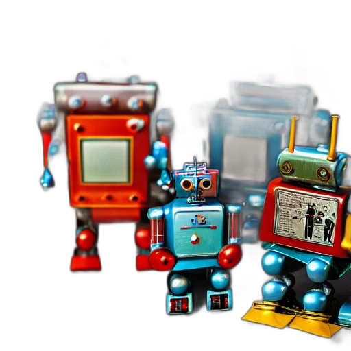 robot, 3d render, concept art, pixel art transparent PNG cut-out