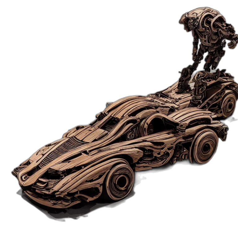 car, robot, concept art, 3d render transparent PNG cut-out