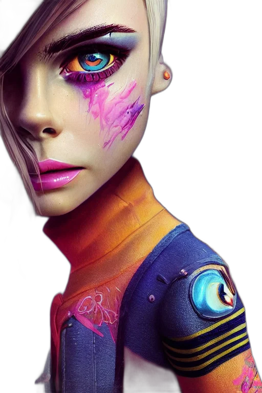 robot, face, mask, cyberpunk transparent PNG cut-out