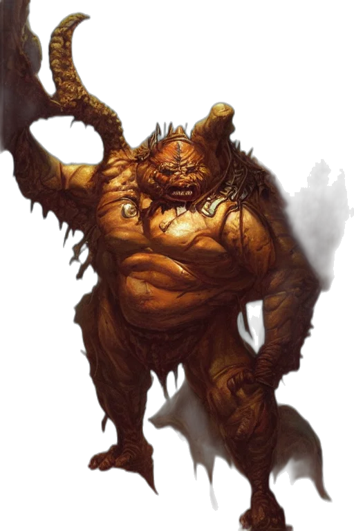 creature, concept art, fantasy art, comic book art, dungeons, dragons, ogre, realistic transparent PNG cut-out