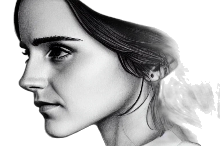 face, jewelry, photorealistic, pencil sketch, concept art, fantasy art, emma, watson transparent PNG cut-out