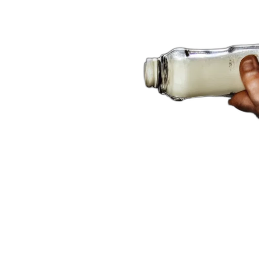 bottle, weapon, staff, food, 3d render, photorealistic, milk, inside transparent PNG cut-out
