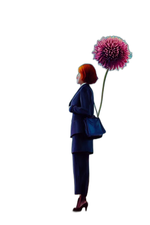 staff, umbrella, flower, jacket, concept art, 3d render, photorealistic, cartoon transparent PNG cut-out
