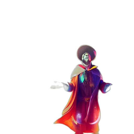 staff, mask, robot, jacket, concept art, fantasy art, 3d render, pixel art transparent PNG cut-out