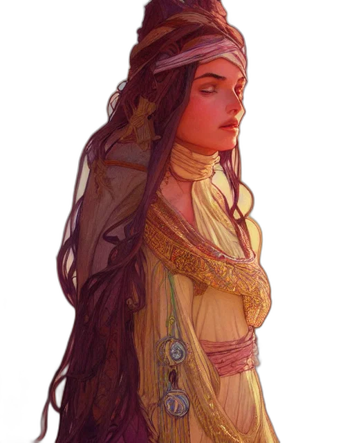 dress, crown, jewelry, face, fantasy art, concept art, watercolor, pixel art transparent PNG cut-out