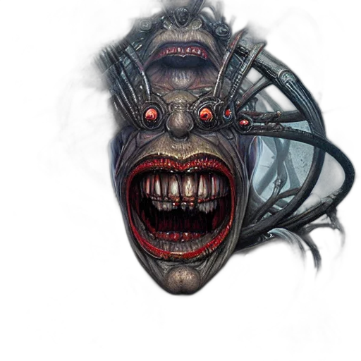 face, mask, creature, concept art transparent PNG cut-out