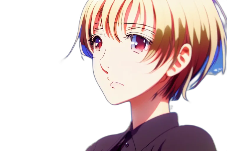 staff, face, anime, photorealistic, cartoon, 3d render, neon lights, monochrome transparent PNG cut-out
