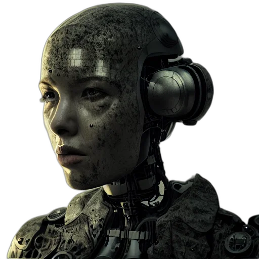 robot, face, mask, cyberpunk transparent PNG cut-out