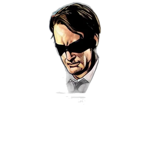 jacket, face, comic book art, pixel art, cartoon, concept art, matt, murdock transparent PNG cut-out